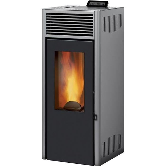Poêle à granulés modulable INVICTA Nola 7 - 7 kW - Rendement 86% - Gris