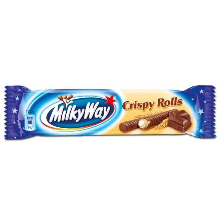 Milky Way Crispy Rolls, bars de chocolat, 24 barres