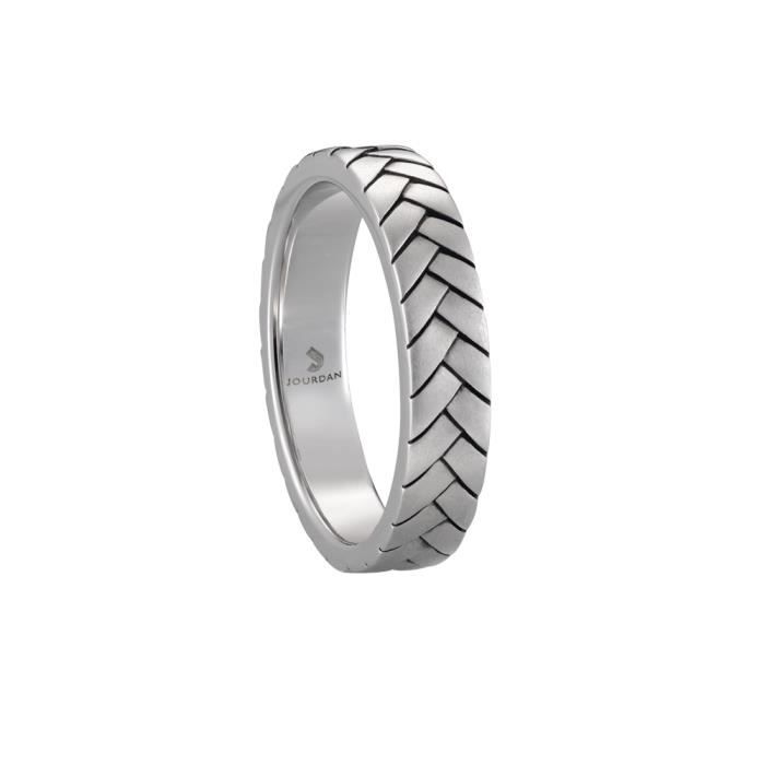 Jourdan Bijoux - Bague homme - AIB016H - Argent rhodié - Motif tressé - Taille 64