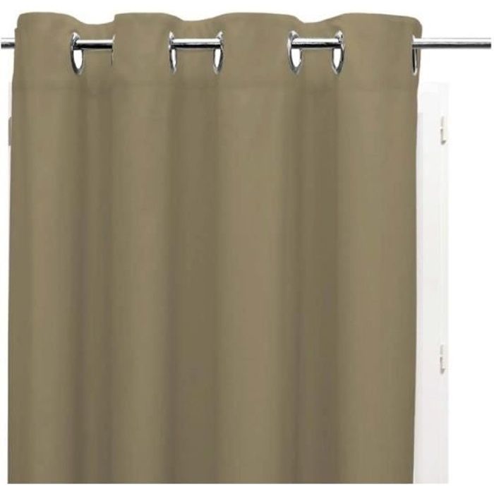 SOLEIL D'OCRE Rideau occultant à oeillets 140x180 cm taupe