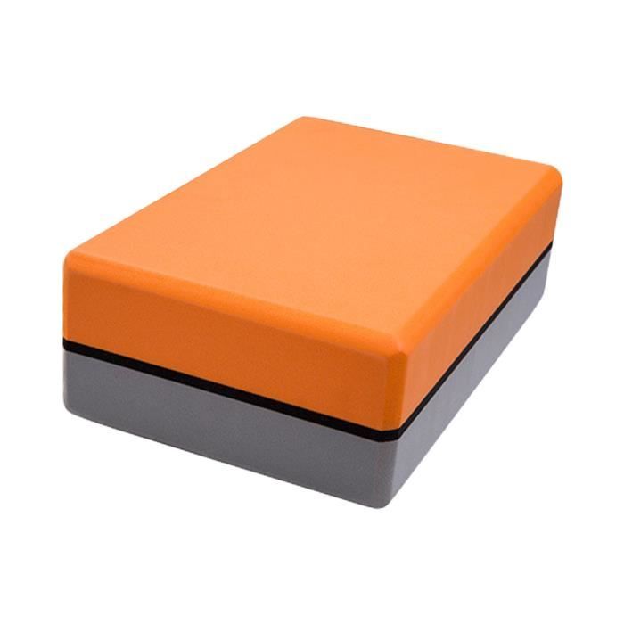 SURENHAP EVA Bloquer Brique de Yoga Bloc Mousse NonToxique Pilates 200g Orange + gris