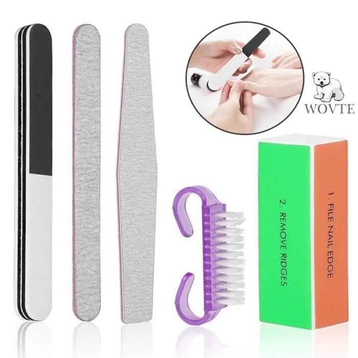 Ensemble de limes à ongles, limes à ongles et tampons WOVTE Outils de manucure professionnels Tampons Outils de bloc