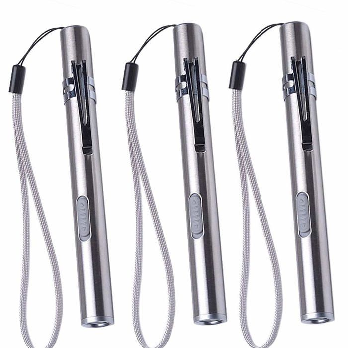 Lot de 3 lampes torches LED USB pour infirmièresmini torche rechargeable lampe-stylo pratique avec clip