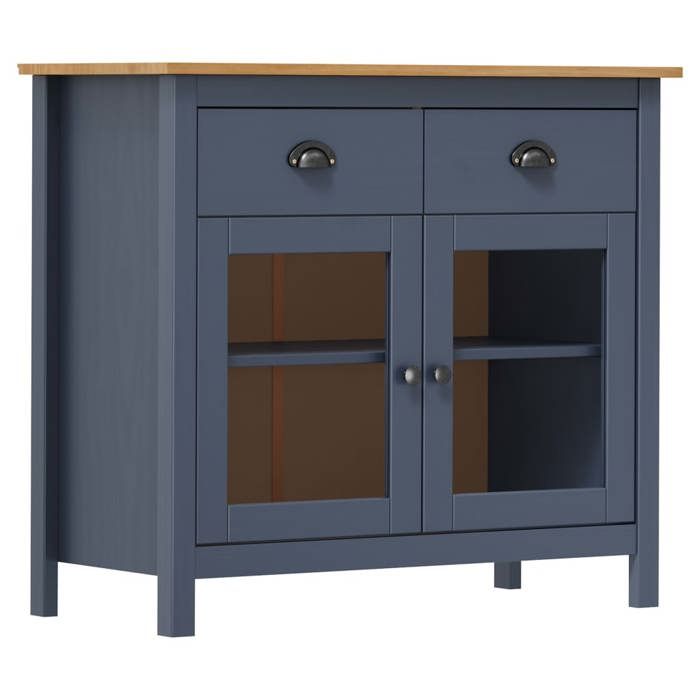 SALE 2025Meuble bas bahut vaisselier - Buffet Hill Gris 90x40x80 cm Bois de pin solide 21 2 Kg 4725