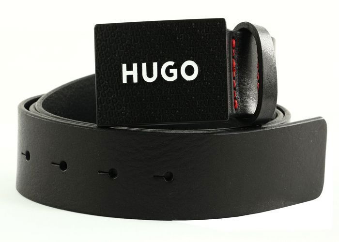 HUGO Ceinture noir en cuir pour homme Gilao Sz35 Leather Belt