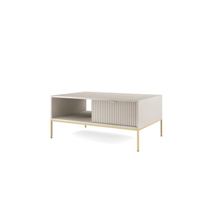 Table basse - Cachemire - 1 tiroir - 104 x 68 x 46 cm - Métal - Finition mat