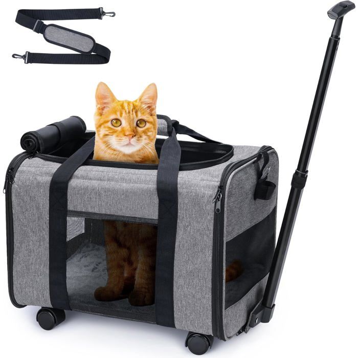 Comparer les prix de Sac Transport Avec Roulettes Amovibles Pour Les Petits Chiens Et ChatsCaisse De Transport Avion CabineChariot Pour Chien Charge