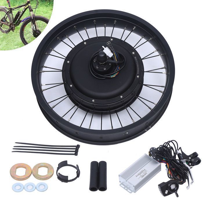 Kit Vélo Électrique 48V - Kit de Conversion pour Vélo Électrique 20 Pouces -Kit de Vélo Électrique - Roue de Moteur Sans