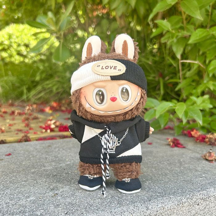 Vêtements Pour Poupée Labubu 17 Cm - Ensemble Pull, Chapeau, Sac à Dos En Laine Et Cuir, Cadeau Enfant, Sans Poupée - 3