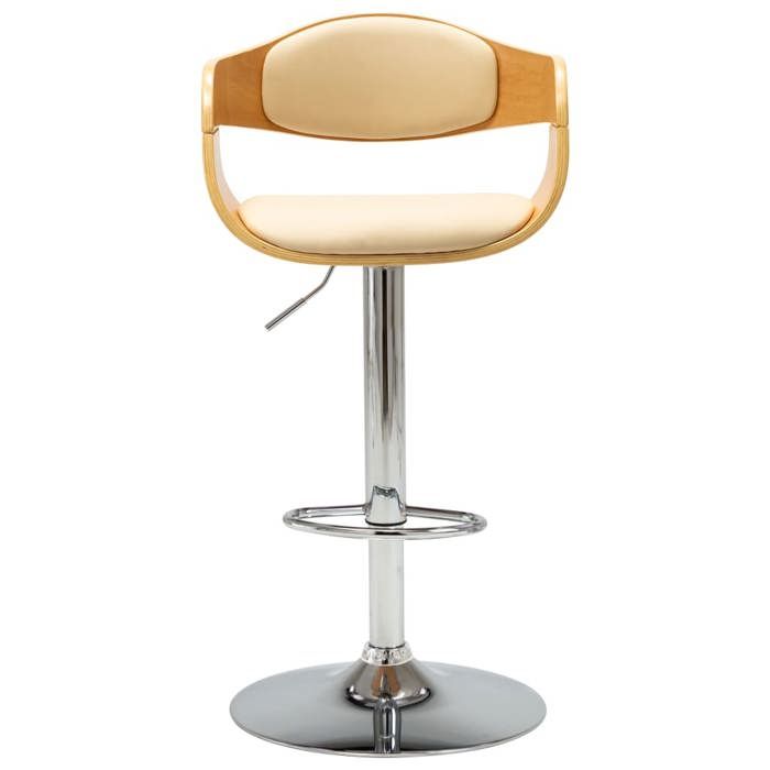 Tabouret de bar Pour cuisine Crème Bois courbé et similicuir - confort optimal - Contemporain - 49.5x50.5x108 cm