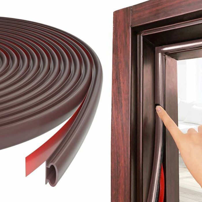 Joint de porte et fenêtre6m/236inch Marron Forme D Joint Porte Fenetre Isolation Phonique Remplacement pour un écart de 2.5-6mmCa