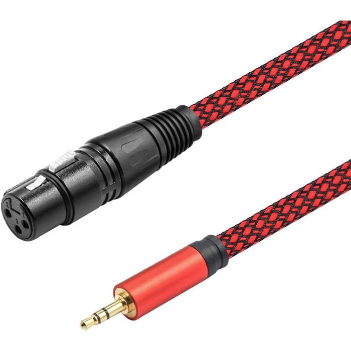 Câble stéréo TRS mâle vers Mini XLR, 3.5mm vers Mini XLR, câble de Microphone symétrique 1/8 pouces  44