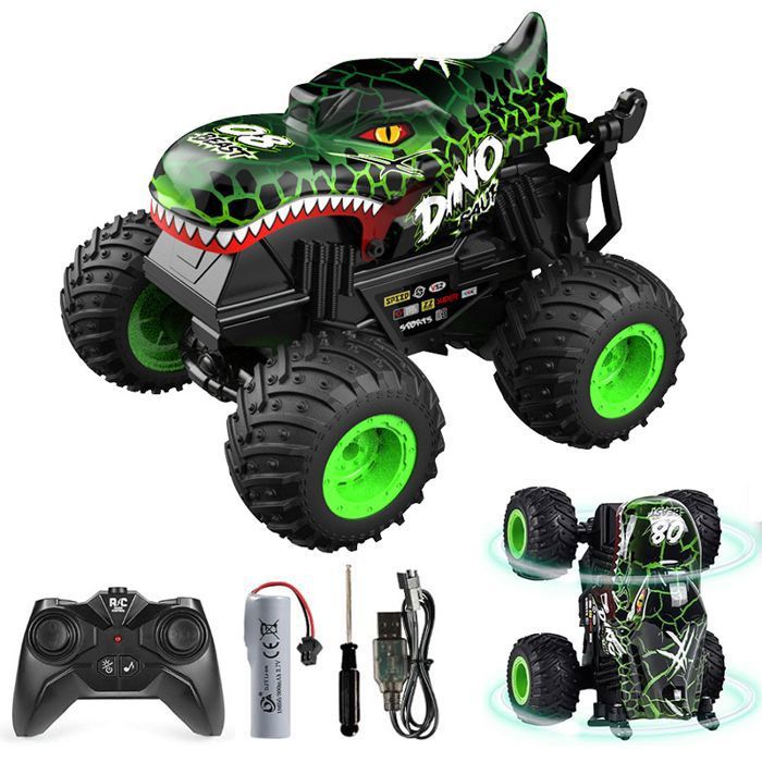 Voiture Tout-Terrain Télécommandée LISM - Échelle 1/16, Noir, Avec Lumières LED (Neuf)