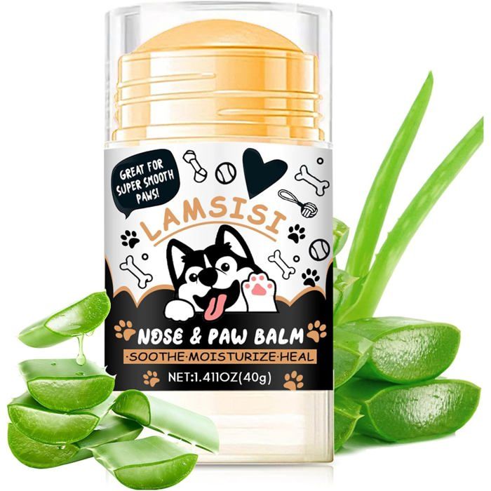 Baume pour Pattes de Chien Sécurisé au LéchageRéparation des Coussinets Fendillés pour Chiens - Hydratant Soins des Pattes Canines
