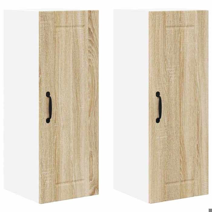 BEL-ACHAT* Meuble de stockage Moderne - design bas - Colonne de cuisine 2 pcs Chêne Sonoma 30x31x80cm @Promo5628344