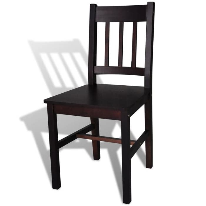 Brun Chaises de cuisine/bar - SOLOMON -[lot de 6] - Pour 6 personnes - marron foncé pinède CCC362