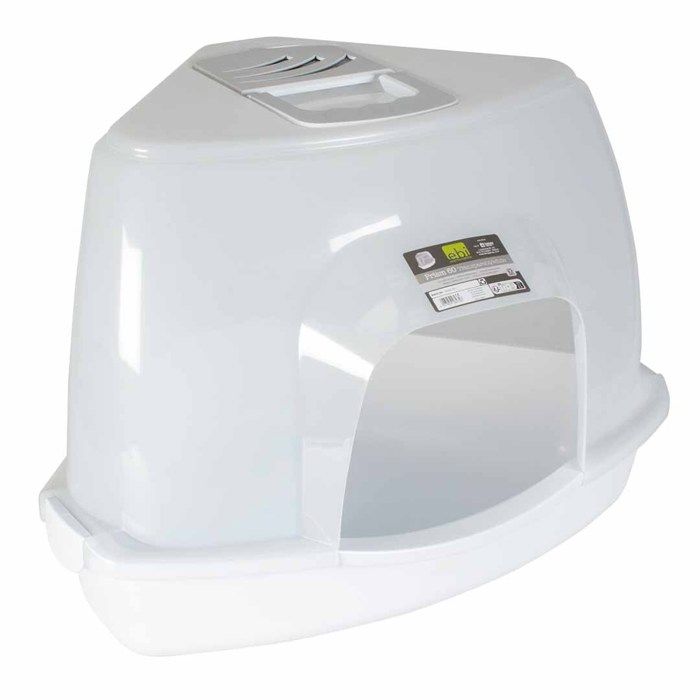 Bac à litière pour chat Ebi Prism - transparent/blanc - Blanc - 56x70x46 cm Bac à litière pour chat Ebi Prism - transparent/blanc - Blanc - 56x70x46 cm