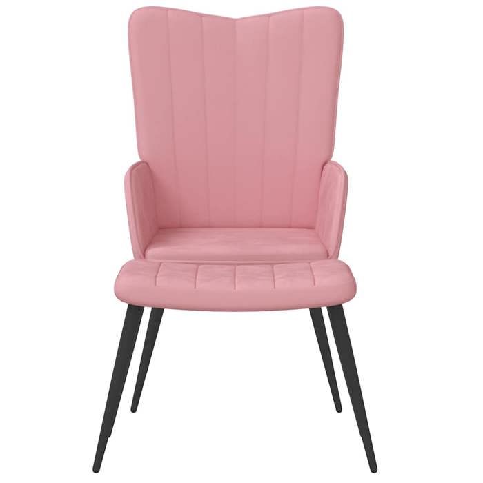 Bestseller Chaise/Fauteuil de relaxation - BURKE - 110 kg par siège - avec tabouret - Rose Velours FF688