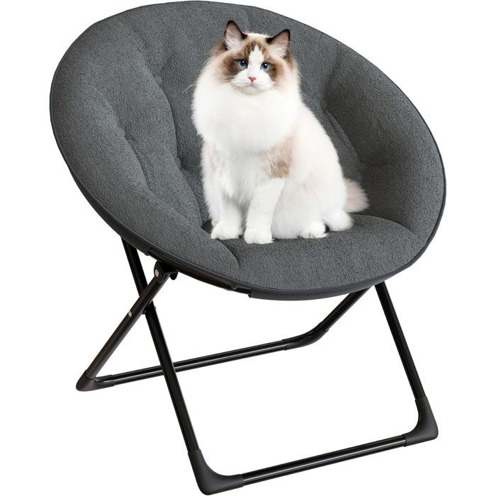Fauteuil relax PROMIRACAL fauteuil lounge pliable métal gris avec pieds noirs style contemporain pour salon et séjour