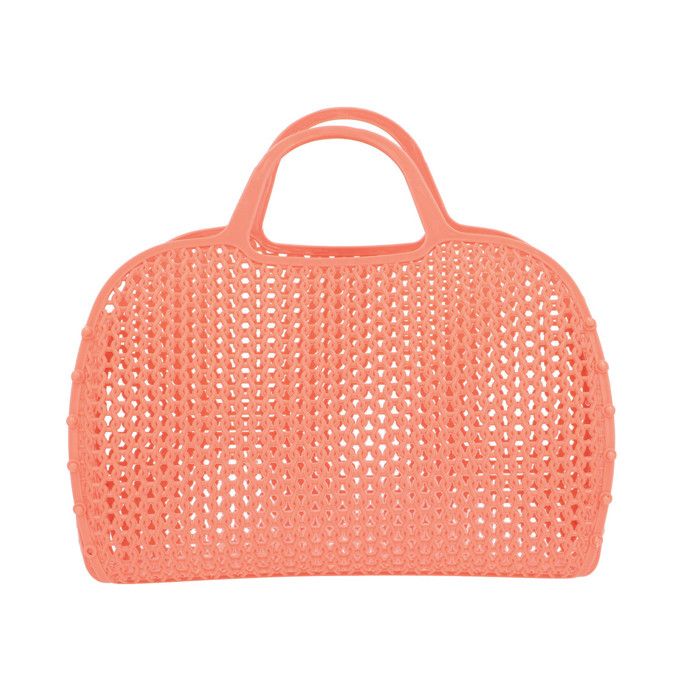 Monnëka Sac de Plage Filet en Plastique Recyclable  mangue