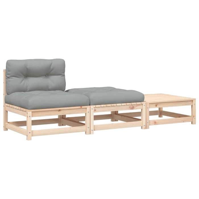 （SOLDES Dété）Canapé de jardin - SHIELD Canapé dextérieur - sans accoudoirs avec coussins et repose-pieds 1435988
