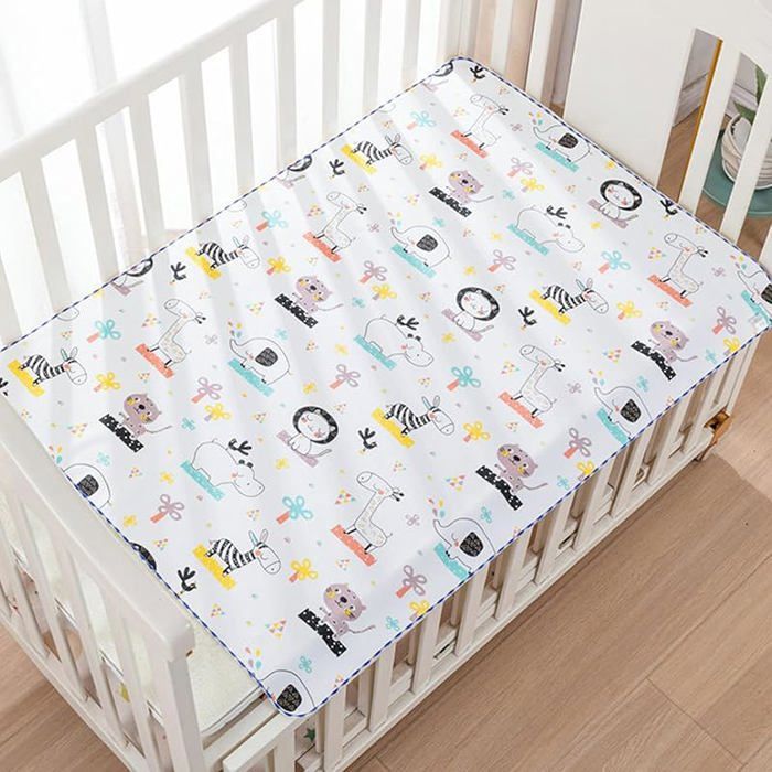 Alese Etanche pour Lit de Bebe Protège Matelas 100 x 70 cm Absorbant Pad Imperméable Alese Lavable Tapis de Lit pour Liquide 100*70