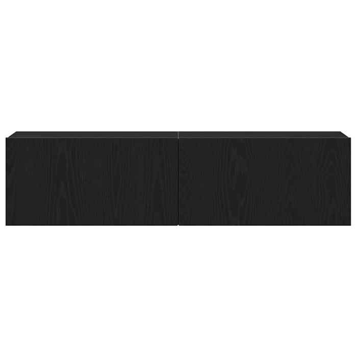 NEUF Meuble TVBKMMeuble Télé de Salon chêne noir 120 x 30 x 305cm Bois dingénierie FR00_42870932184