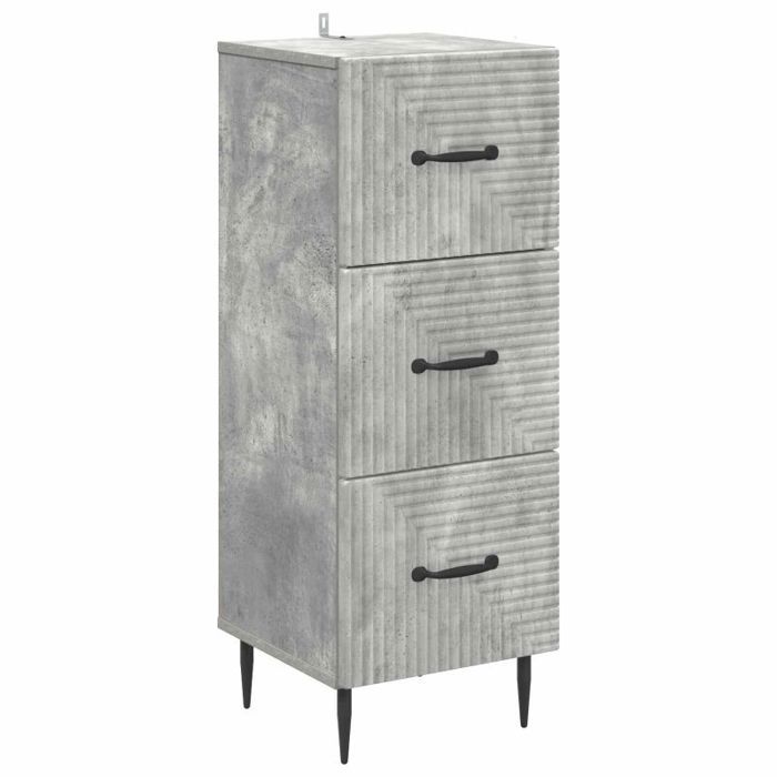 Caisson de bureau - desserte de bureau Vidaxl Armoire à tiroirs Gris béton 33 x 345 x 895 cm