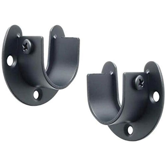 Support de tringle en U - - Acier inoxydable - Capacité 200 kg - Diamètre 33 mm - Noir - Résistant à la corrosion Noir ODIPIE