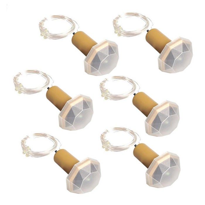 6pcs 0.8m 9led - Roame - guirlandes lumineuses led solaire bouchon de la bouteille fil de cuivre lumière décorative pour mariage