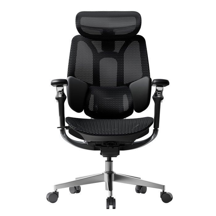 Hbada E3 Pro Édition 2026 Chaise de Bureau Ergonomique Support Lombaire Dynamique 3 Zones Accoudoirs 720°(Noir sans Repose-Pieds)