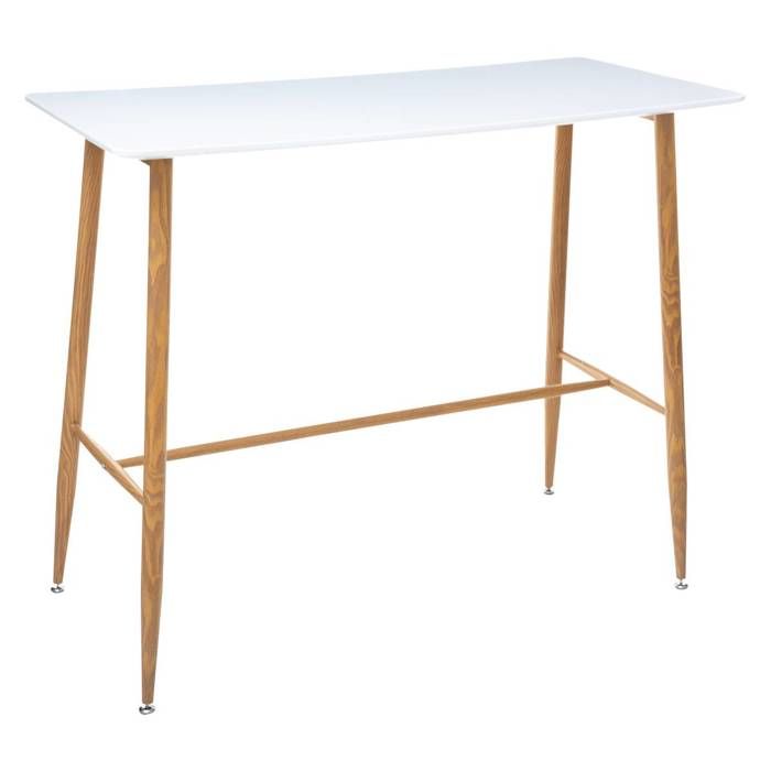 Table à manger bar Roka blanc L120cm - Atmosphera Créateur dintérieur