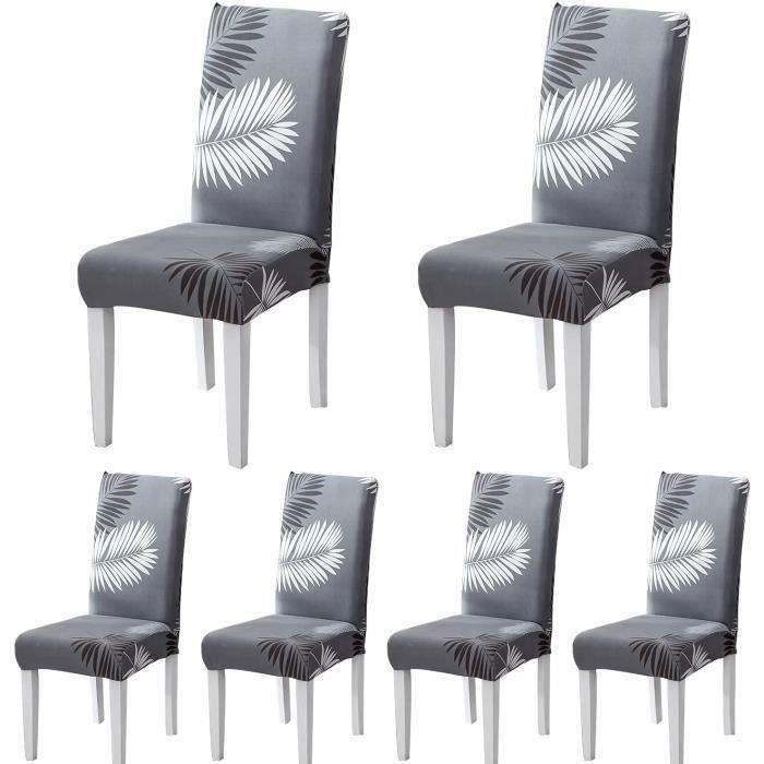 Housse de chaise - Élastique - Gris - Salle à manger - Lavable en machine