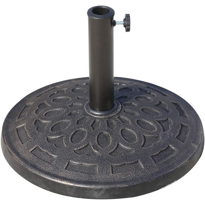 WOLTU Pied De Parasol Rond 22L - Base Lestage à Eau Ou Sable Pour Poteaux 38-48mm, Noir