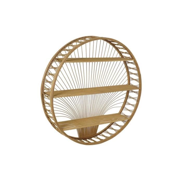 Étagère Murale En Bambou Avec Tiroir - Dimensions 40 X 24 X 8 Cm - Naturel - Pour Chambre, Salon, Couloir - Rangement Gain De Place