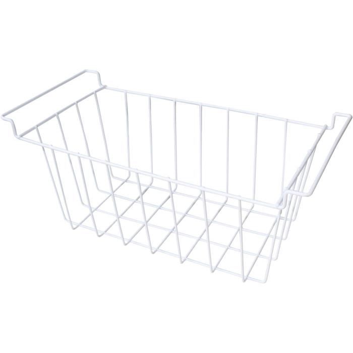 TOWEBOORY 3 Pièces Panier Congélateur Coffre, Panier Rangement Congelateur Empilables Panier En Métal Grande Capacité CongéLateur Pour Accès Facile Aux Aliments Surgelés (37.2 X 18.8X 14 Cm) (3 Noir