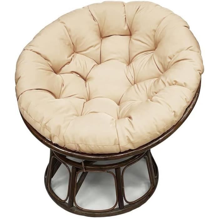 Treer Coussin De Chaise Balançoire Papasan Rond 100cm - Coussin Confortable Pour Fauteuil Suspendu D'Extérieur, Chameau