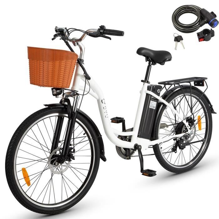 DYU C6 Velo electrique 26 Moteur 350W Batterie 12.5AH Autonomie maximale 80KM Capteur de vitesse Blanc Cdiscount Sport