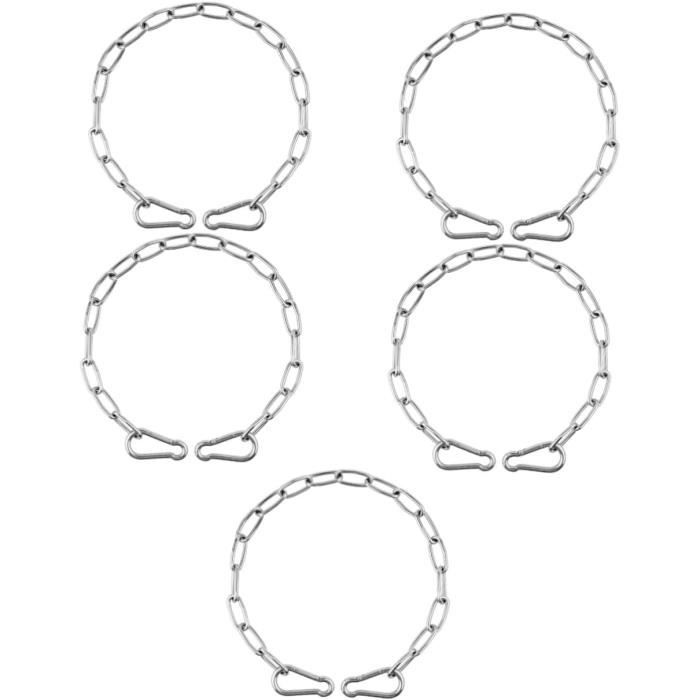 Chaîne Acier Inoxydable Noir Avec Mousqueton - Lot De 2 X 0.5m - Pour Portail, Clôture, Cage Animaux, Déco