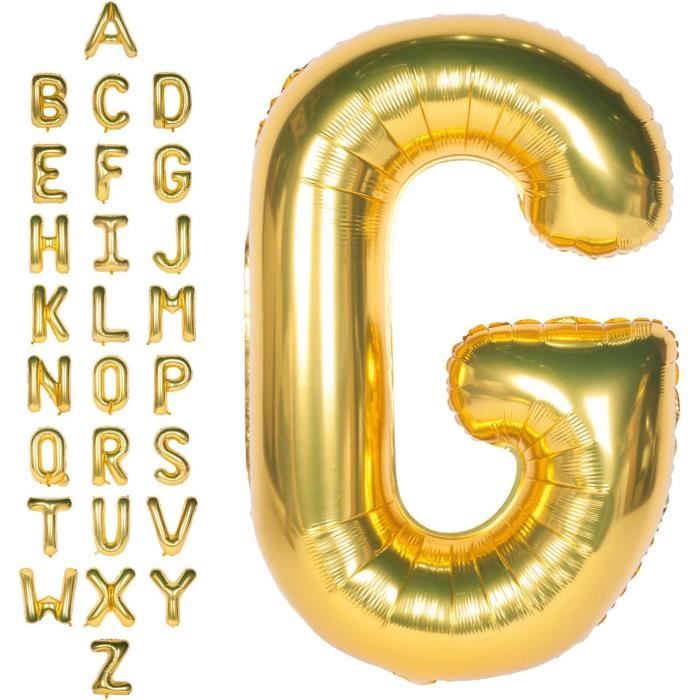 Ballon Lettre Doré Géant A 101 Cm - Idéal Pour Anniversaire, Mariage, Baby Shower, Décoration à L'hélium Ou à L'air - 1