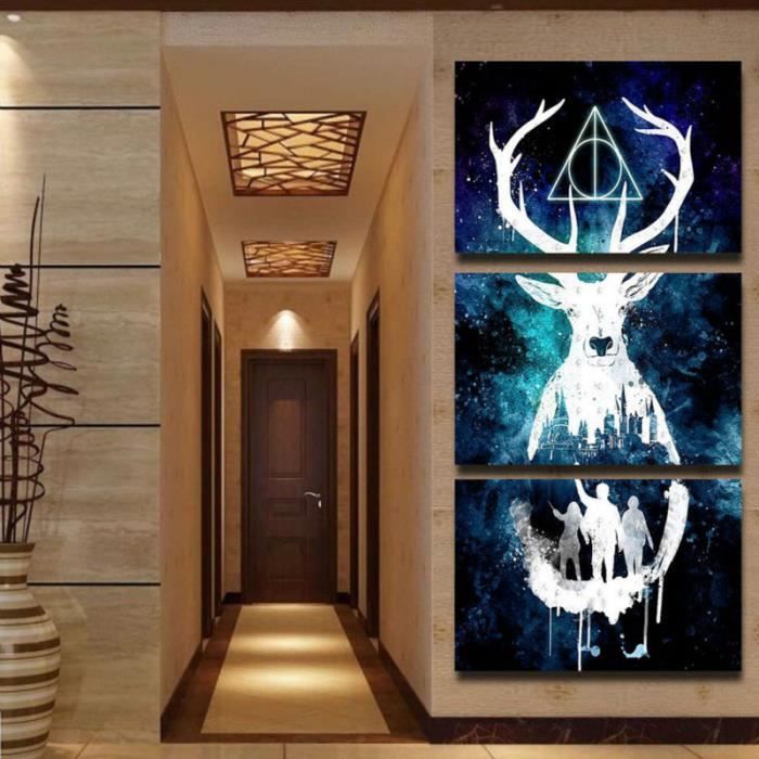 3 Pieces D Impression Peinture Harry Potter Poster Art Moderne Mur Decoration Toile Image Sans Armature Sans Etirement Achat Vente Objet Decoration Murale Cdiscount