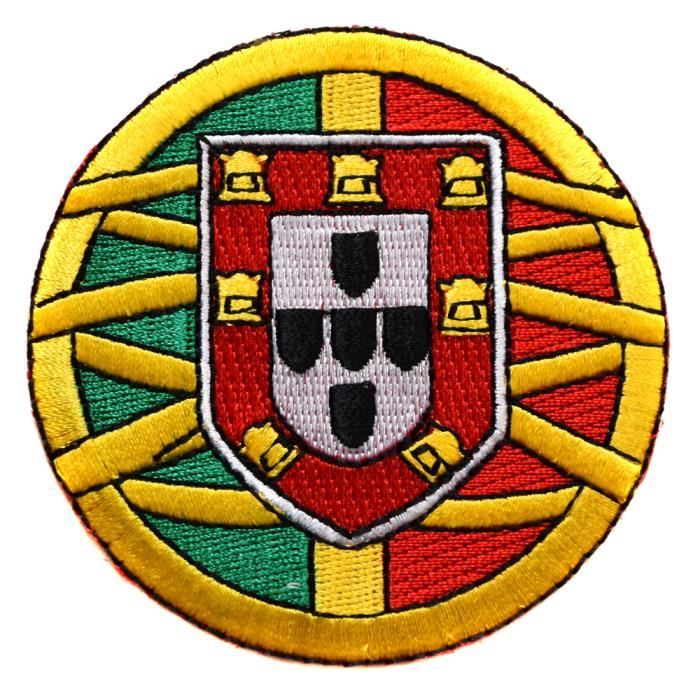 Patch écusson brodé blason armoirie portugal portugais drapeau thermocollant