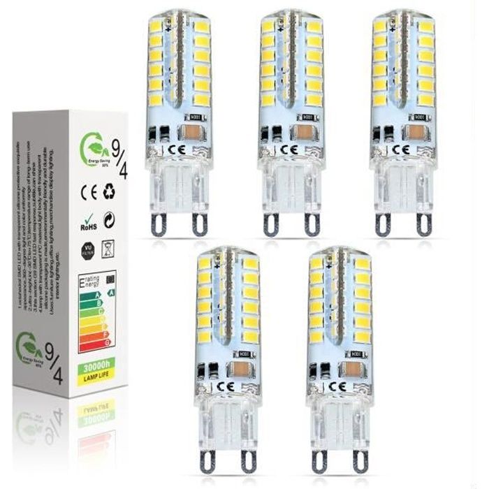 5X Ampoule LED G9 Blanc Chaud 5W Équivalent à 40W 380400LM Lampe LED