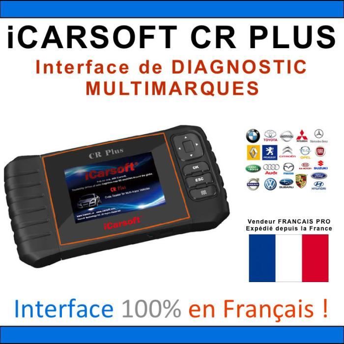 iCarsoft CR Plus | Valise Diagnostic Auto Multimarques en Français | Valise Diagnostique Pro OBD2 | Lecture Défauts