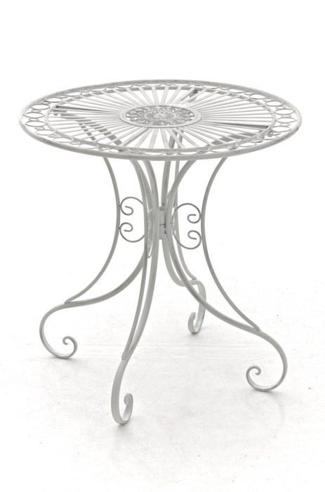 Table de jardin en fer forgé - Décoshop26 - MDJ10052 - Blanc - Style rustique