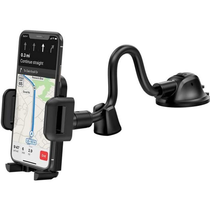 Support Téléphone Voiture Ventouse pour Tableau de Bord Pare-Brise Support de téléphone portable pour voiture 