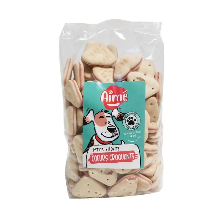 Biscuits pour chien - AIME - Cœurs croquants - 500g - Toutes races - Savoureux Biscuits pour chien - AIME - Cœurs croquants - 500g - Toutes races - Savoureux