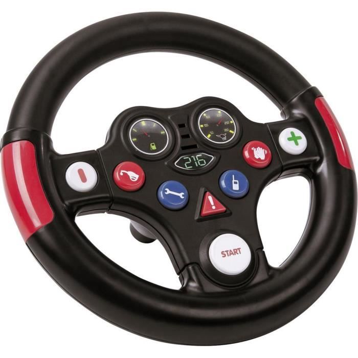 Volant sonore BIG Racing Jeu de voiture pour enfant Noir, rouge et bleu Reproduit des