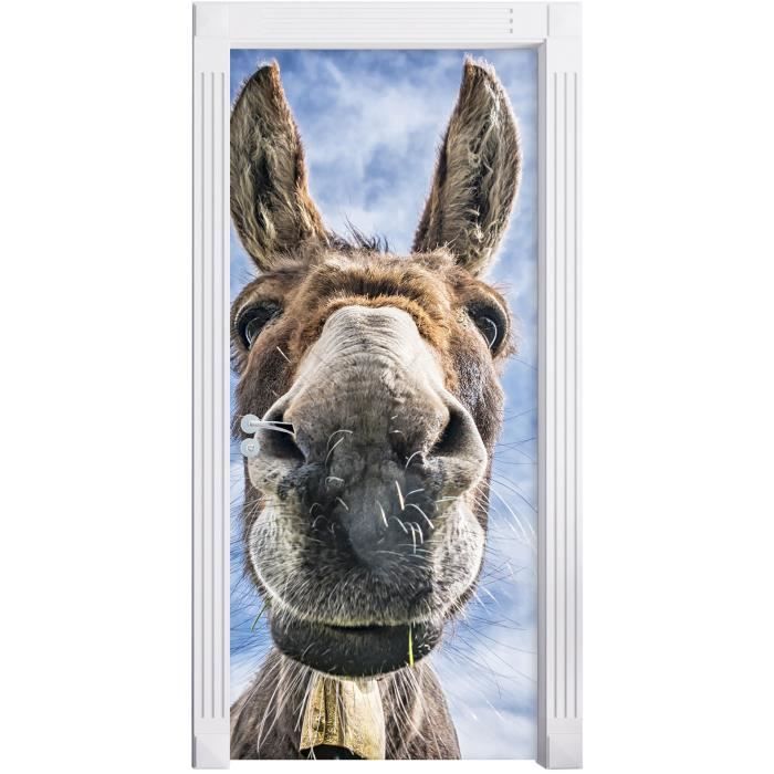 Drole Ane Comme Mural Format 0x90cm Cadre De Porte Porte Autocollants Decoration De Porte Porte Autocollants Cdiscount Maison