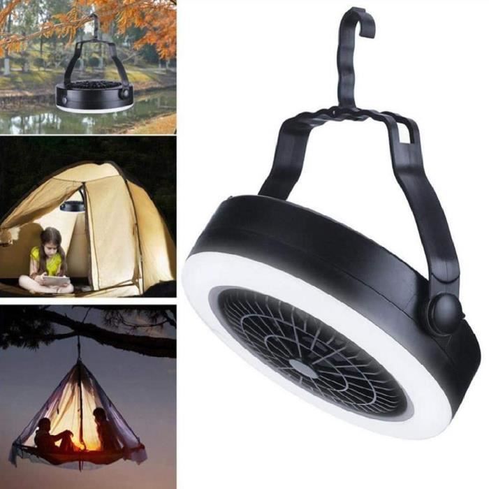 Lampe ventilateur de camping Ventilateur de tente Lampe LED Feu de camp